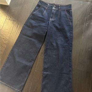 Banana Republic Women's Wide Leg Dark Blue Jeans